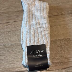 J Crew oatmeal knit cotton Camp socks NWT